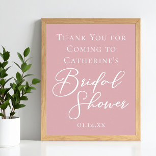 Poster Chá de panela rosa Rosa Dusty Personalizado