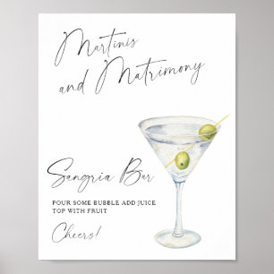 Poster Chá de panela Seco Martini bar de sangria