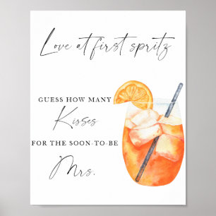 Poster Chá de panela Spritz - quantos beijos jogam