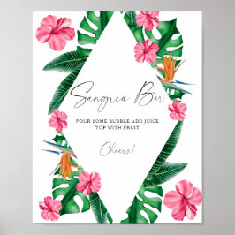 Poster Chá de panela tropical de aquarela - bar de sangri