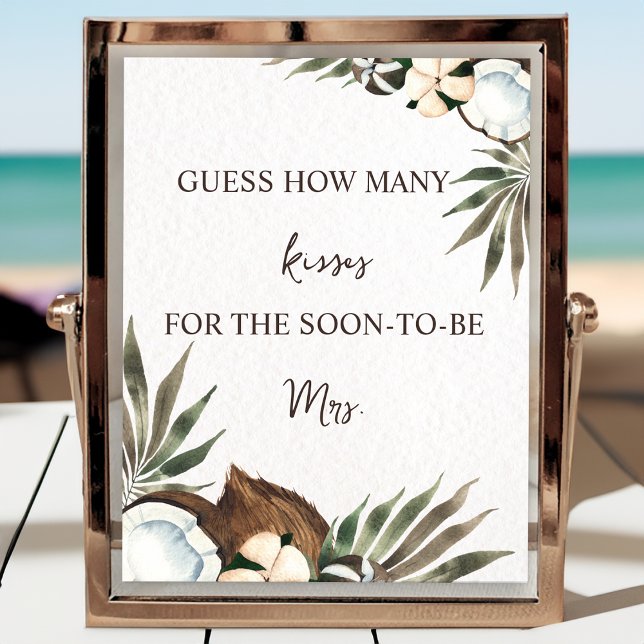 Poster Chá de panela Tropical Hawaiana Floral e Coconut (Criador carregado)