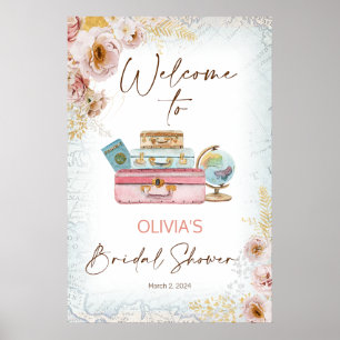 Poster Chá de panela Viável Floral Vintage Bem-vindo