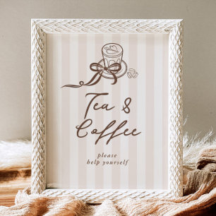 Poster Chá e Café Bar Cafe Bebe Chá de Bebê
