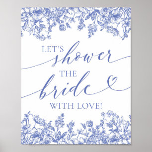 Poster Chá Floral Azul A Noiva Com Sinal De Amor
