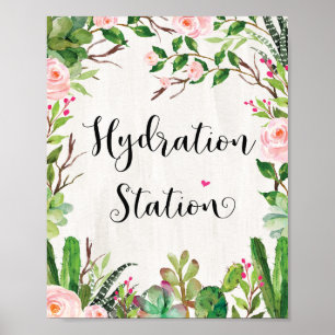 Poster Chá Floral Fiesta - Sinal de Bebida da Estação de