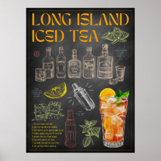 Poster Chá Forçado de Longa Ilha Recebe Cocktail Ar
