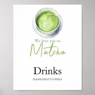 Poster Chá Matcha Baby shower - Bebidas