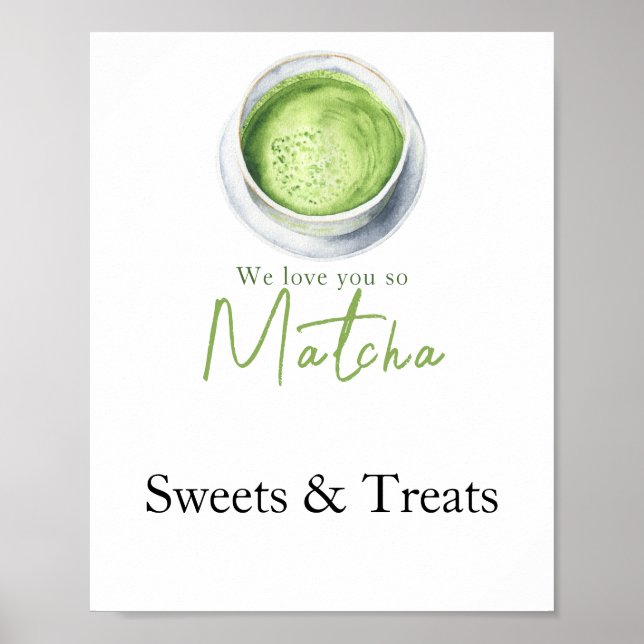 Poster Chá Matcha Baby shower - Doces e Guloseimas (Frente)