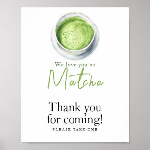 Poster Chá Matcha Baby shower - Obrigado por vir