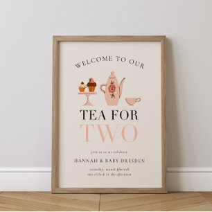 Poster Chá para Dois Chá de fraldas Tea Party