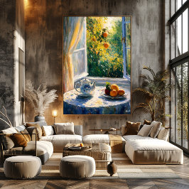Poster Chá por Sunlit Window com Citrus - Impressionista