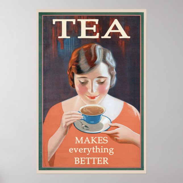 Poster Chá Quente de Pinagem Cuja Vintagem É Fácil (Frente)