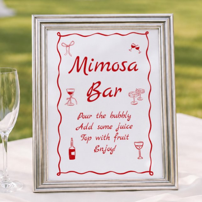 Poster Chá Revelação de Noivado com Mimosa Bar Wavy That' (Criador carregado)