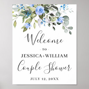Poster Chá Rosa Elegante Eucalyptus Azul