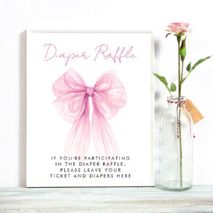 Poster Chá rosa Fralda Arco Raffle Baby Girl