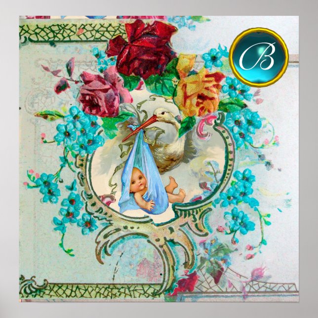 Póster CHÁ STORY BABY BOY Gem Stone Monograma (Frente)