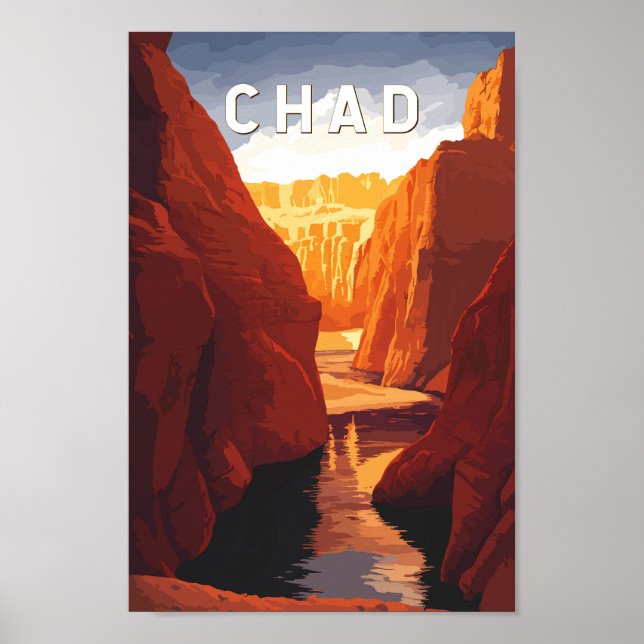 Poster Chad Illustration Travel Art Vintage (Frente)