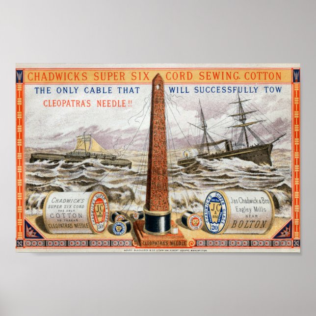 Poster Chadwicks Sewing Cotton Vintage Advertisêmen (Frente)