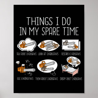 Poster Chainsaw Gift Men Woodworker Lumberjack