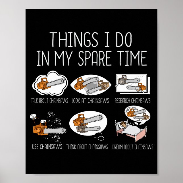 Poster Chainsaw Gift Men Woodworker Lumberjack (Frente)