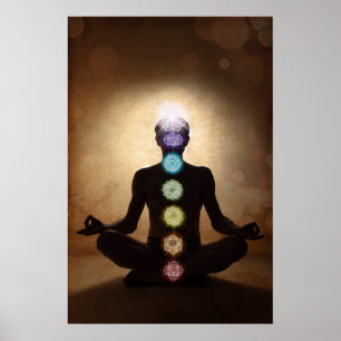 Poster chakra, sete chakras, sistema de energia,