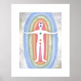 Poster Chakra Yoga Sutil Energia Coração Corpo Reiki
