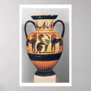 Póster Chalcidian black figure amphora depicting a sphinx