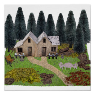 Póster Chalé de Cabina na Floresta