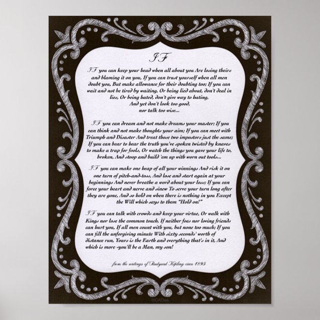 Póster Chalk Art IF Cote de Rudyard Kipling 1895 (Frente)