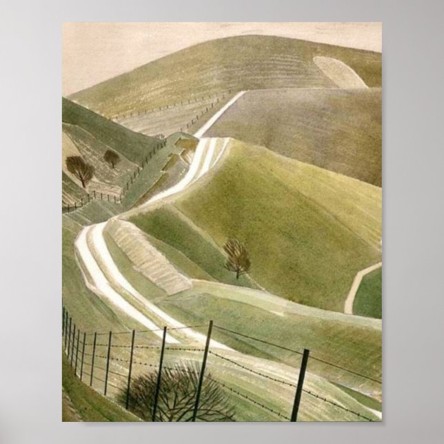 Poster Chalk Paths Por Eric Ravilious (Frente)