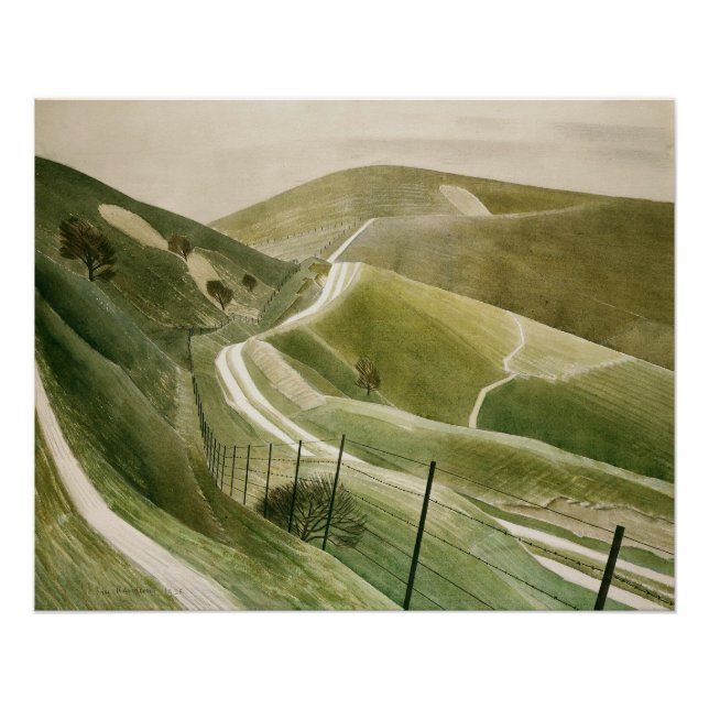 Póster Chalk Paths Por Eric Ravilious, 1935 (Frente)