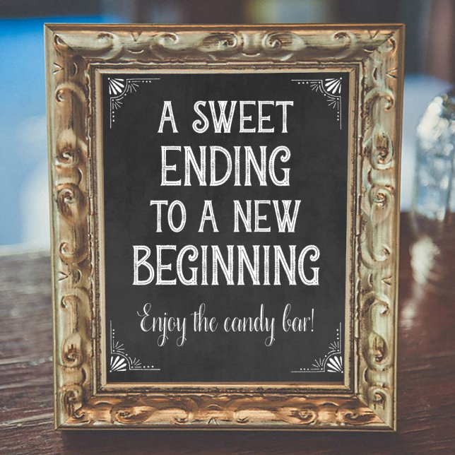 Poster Chalkboard A Sweet Ending New Beginning (Criador carregado)