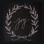 Poster Chalkboard Art - Joy Wreath<br><div class="desc">Uma maneira moderna de decorar esta estação. Uma coroa desenhada à mão é perfeitamente elogiada por uma simples "Alegria". Bonito quando emoldurado com madeira rústica ou moldura castanha escura.</div>