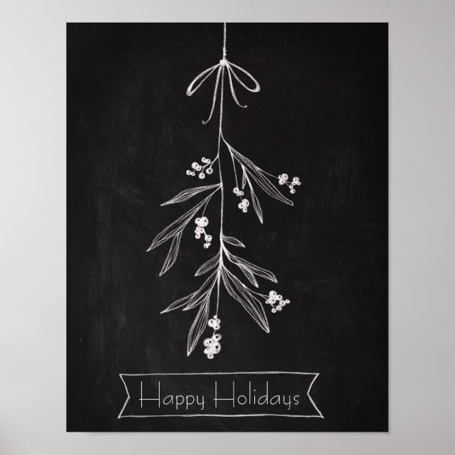 Póster Chalkboard Art - Mistletoe (Frente)