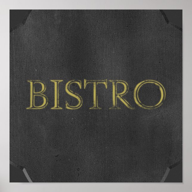 POSTER CHALKBOARD BISTRO SIGN RESTAURANT GRAPHIC LOGO ICO (Frente)