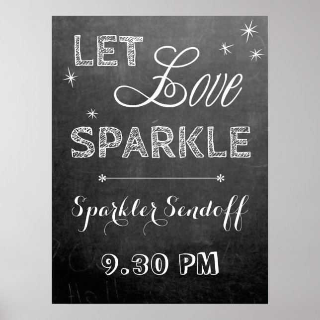 Poster Chalkboard deixa adorar sinal de casamento do Spar (Frente)