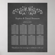 Chalkboard Flourish e Swirl Seating Chart