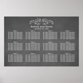 Póster Chalkboard Flourish e Swirl Seating Chart