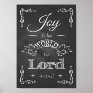 Póster Chalkboard - Joy to the World