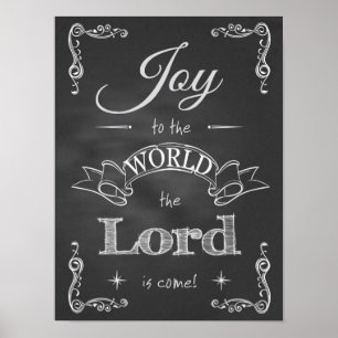 Póster Chalkboard - Joy to the World