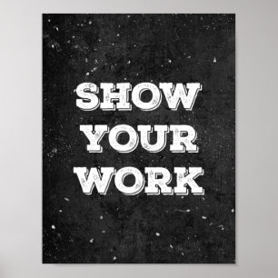 Póster Chalkboard Mostra sua sala de aula de trabalho