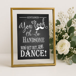 Poster Chalkboard Wedding Bathroom Gentleman print