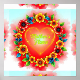 Poster Chama de Coração Negrito da Mãe
