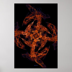 Póster chama fractal: incêndio