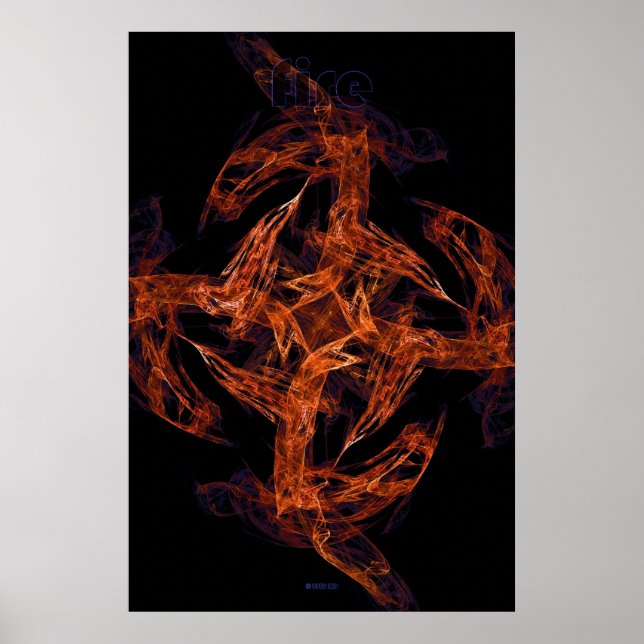 Póster chama fractal: incêndio (Frente)
