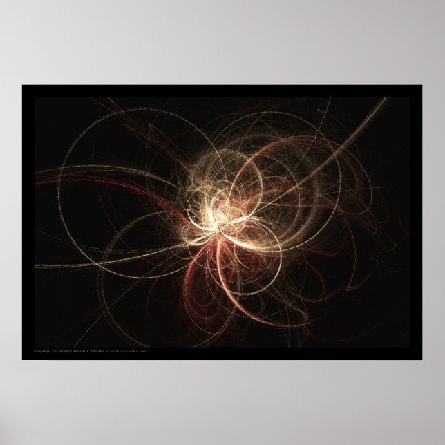 Poster Chama Fractal: Luz Creme (Frente)