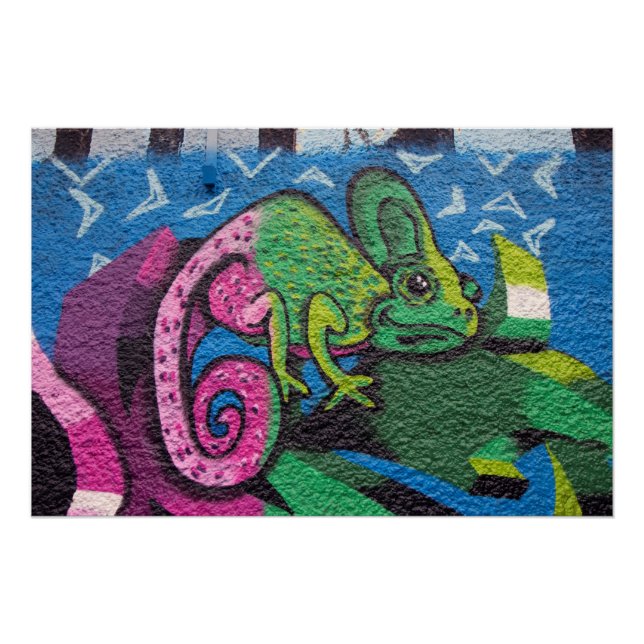 Póster Chamada Colorida de Grafite (Frente)
