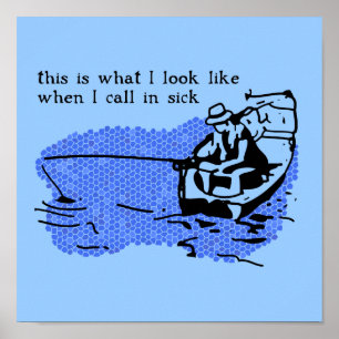 Póster Chamada no trabalho engraçado doente do sinal do