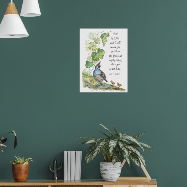 Poster Chamada para Mim Inspiração da Escritura Codorna d (Sala de Estar 1)