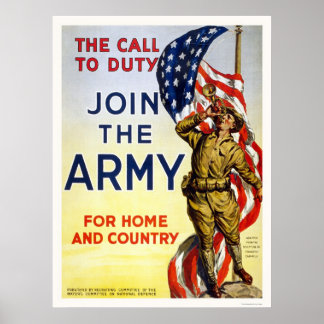 Poster Chamada para o dever - Junte-se ao Exército para C